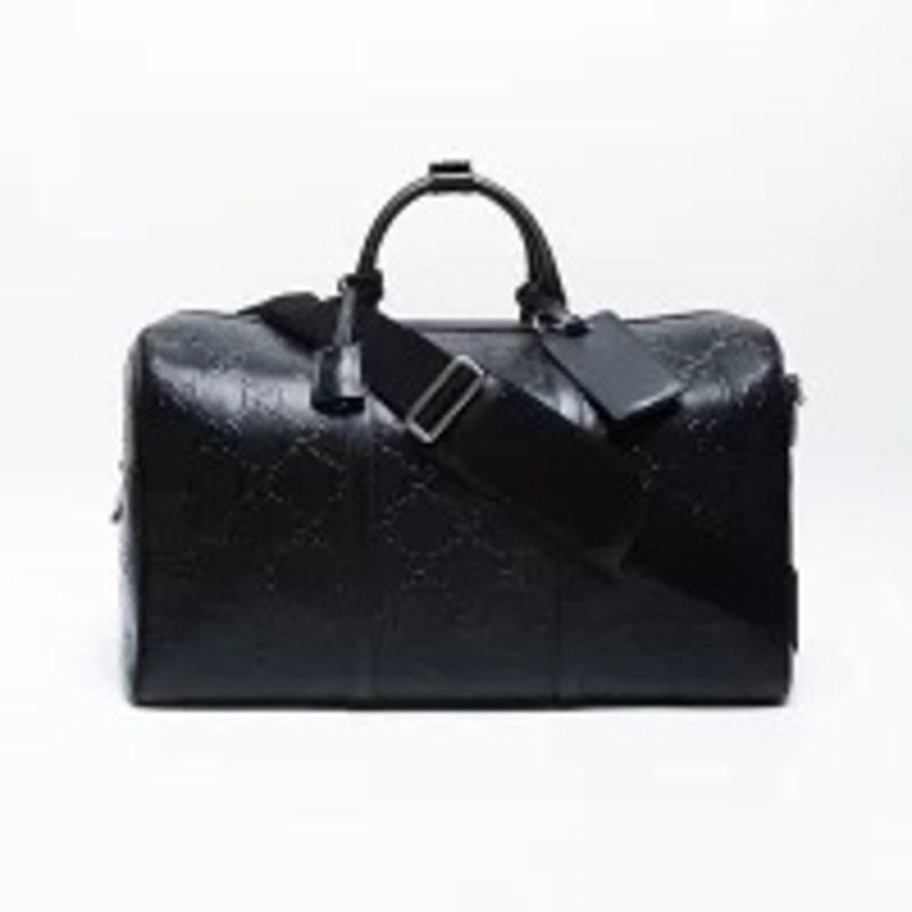 Gucci GG Embossed Bag Boston Black Leather